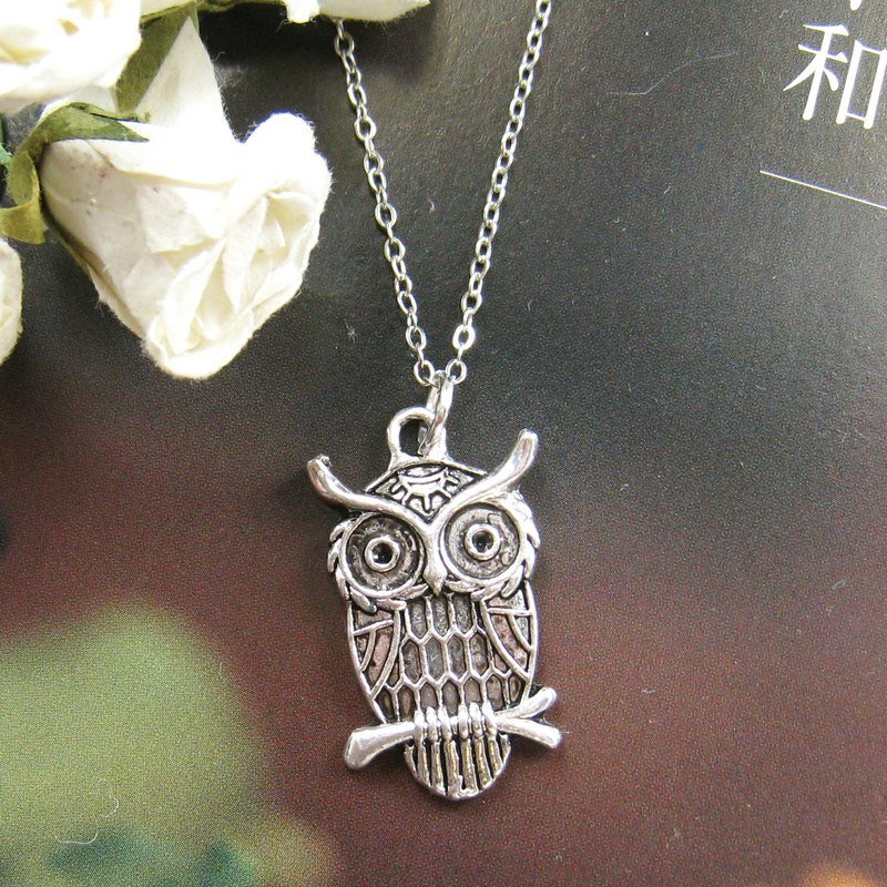 猫头鹰项链 颈链 - 项链 - 其他金属 