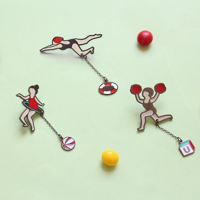 U-PICK原品生活 呼啦啦系列胸针 原创可爱领针女士胸针领口衬衫 - 胸针 - 其他金属 