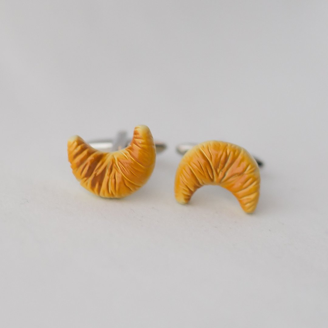 牛角包 早餐 袖扣 CROISSANT CUFFLINK - 袖扣 - 其他金属 