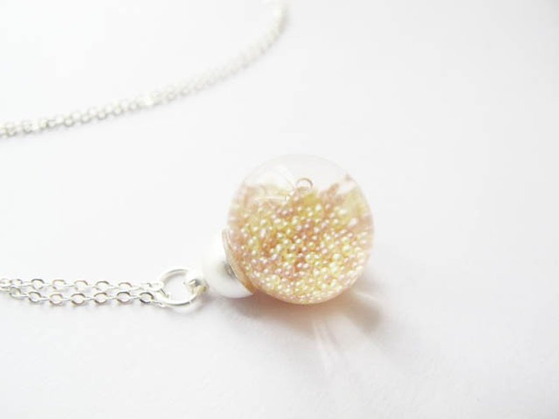 ＊Rosy Garden＊焦糖爆米花棕黄色鱼子酱流动水晶玻璃球项链 - 颈链 - 玻璃 金色