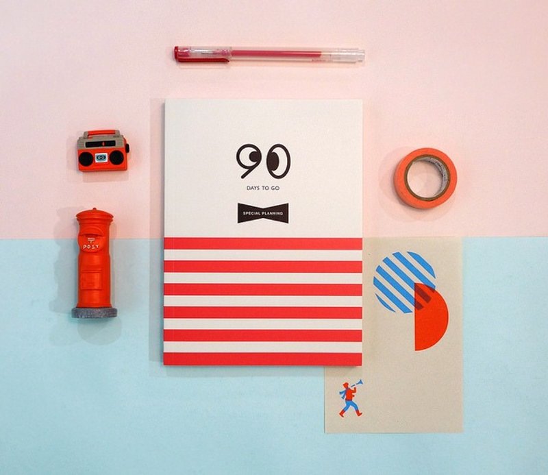 迪梦奇 - 90 days to go日计画本 v.3 [红] - 笔记本/手帐 - 纸 红色