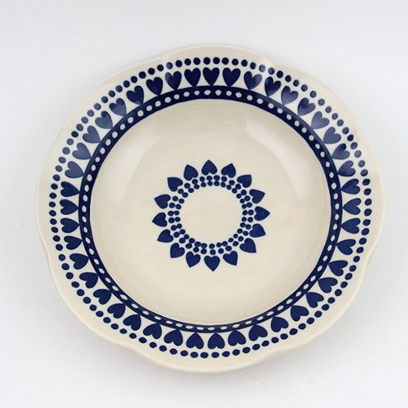日本制=北欧风情图腾盘 - 浅碟/小碟子 - 其他材质 蓝色