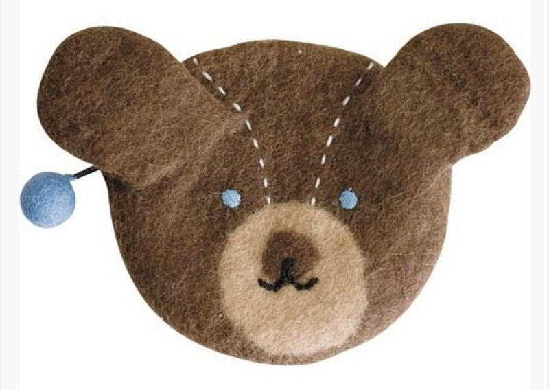 地球树Fair trade&Eco-“羊毛毡系列”-小熊零钱包 - 零钱包 - 羊毛 