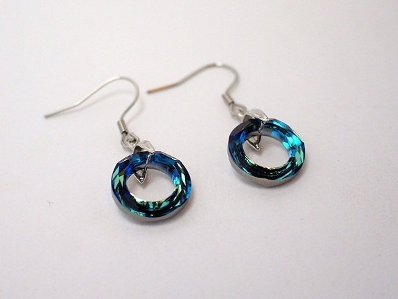 【circle dot】星环－水晶耳环 - 耳环/耳夹 - 宝石 多色