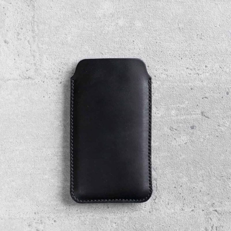 iPhone 黑色极简约手工牛皮皮套 (多色选择) - 手机壳/手机套 - 真皮 卡其色