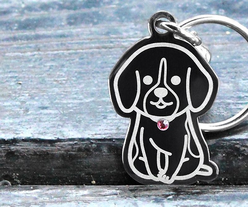 【米格鲁】‘狗狗形状’专属-定制名牌（6色钻）◆可爱x防走失◆ - 项圈/牵绳 - 其他金属 紫色