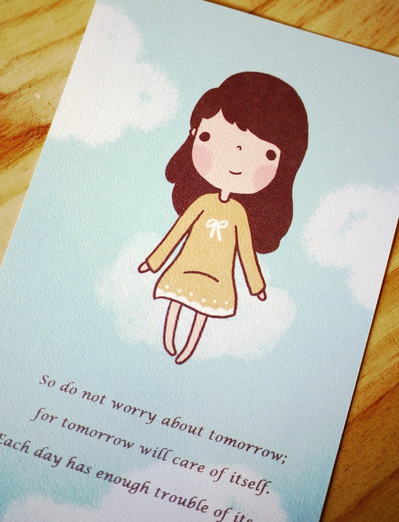 明信片-不要忧虑 - 卡片/明信片 - 纸 蓝色