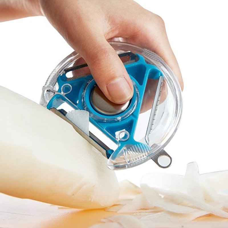 3in1多功能疏果削皮器(蓝色), 瑞典 GreeGreen 格力绿 (多功能疏果削皮器/多功能削皮器/三合一削皮器/削皮器/刨丝器/锯齿削皮器) - 厨房用具 - 其他材质 蓝色