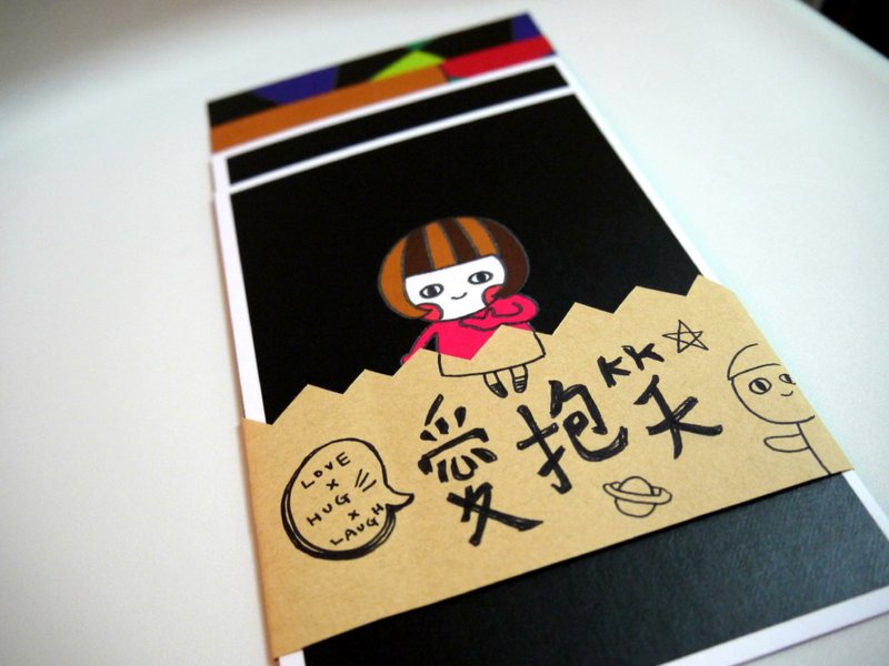【爱抱笑卡片组*】一次拥有卡片4张  爱/爱/抱/笑 - 卡片/明信片 - 纸 多色