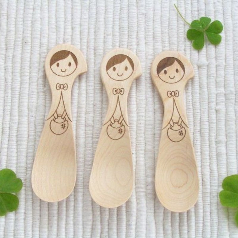 日本藤芸童话故事系列- 小红帽 - 餐刀/叉/匙组合 - 木头 多色