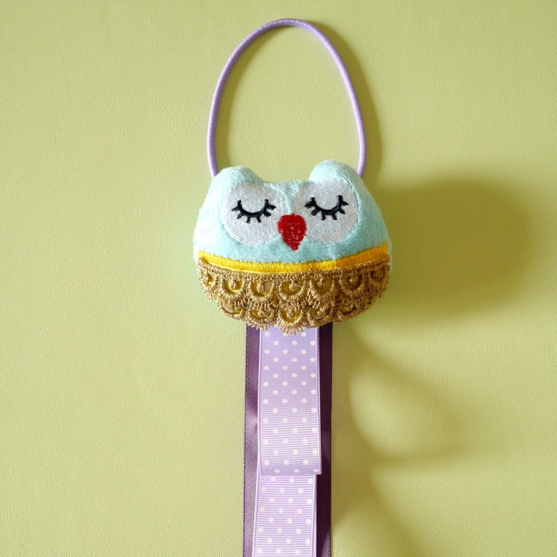 儿童发饰收纳带／挂墙装饰（猫头鹰） 限量手作 - 围嘴/口水巾 - 其他材质 紫色