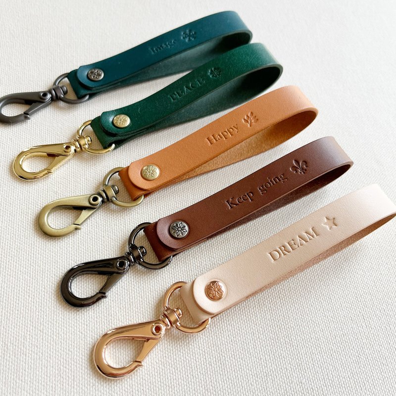 【人气商品】Paris 皮革钥匙圈/吊饰/植鞣革/定制化礼物 - 钥匙链/钥匙包 - 真皮 绿色