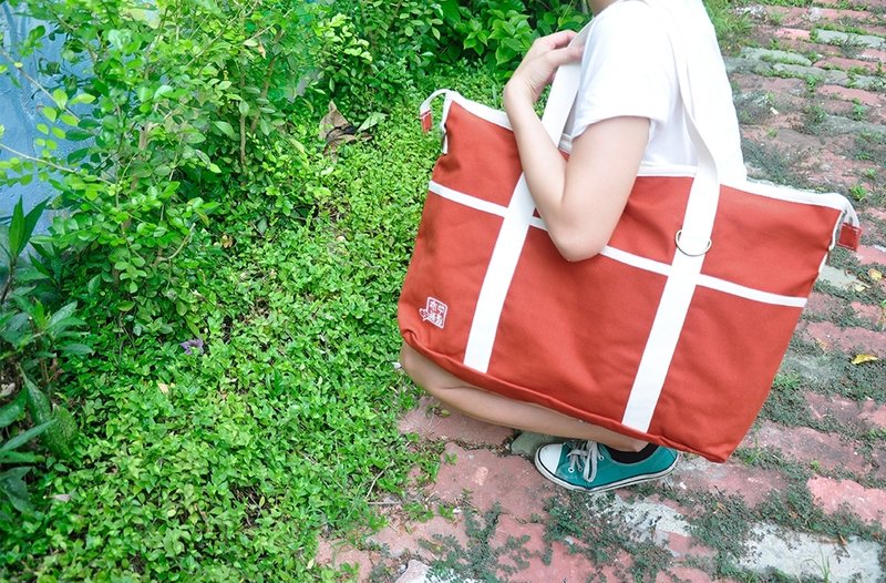 纯粹旅行去吧-肩背包/斜背包/帆布袋-蒲色 - 侧背包/斜挎包 - 其他材质 橘色