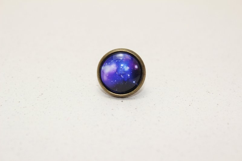 古铜手作耳环-星空系列-夜色 - 耳环/耳夹 - 其他金属 紫色