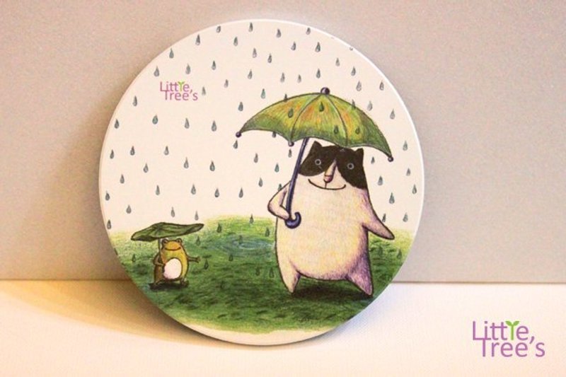 陶瓷吸水杯垫－喜欢雨天 - 杯垫 - 陶 