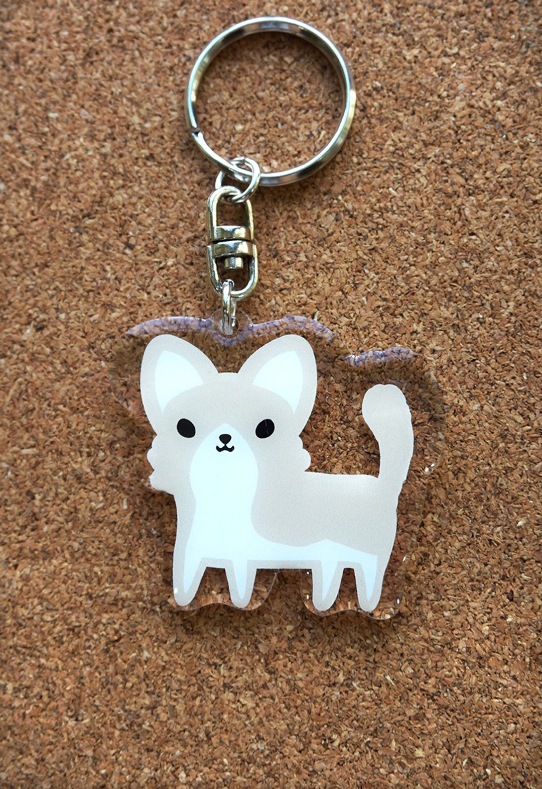 PuppyLove 初心插画【狗狗压克力吊饰】钥匙圈《长毛吉娃娃》 - 钥匙链/钥匙包 - 压克力 黄色