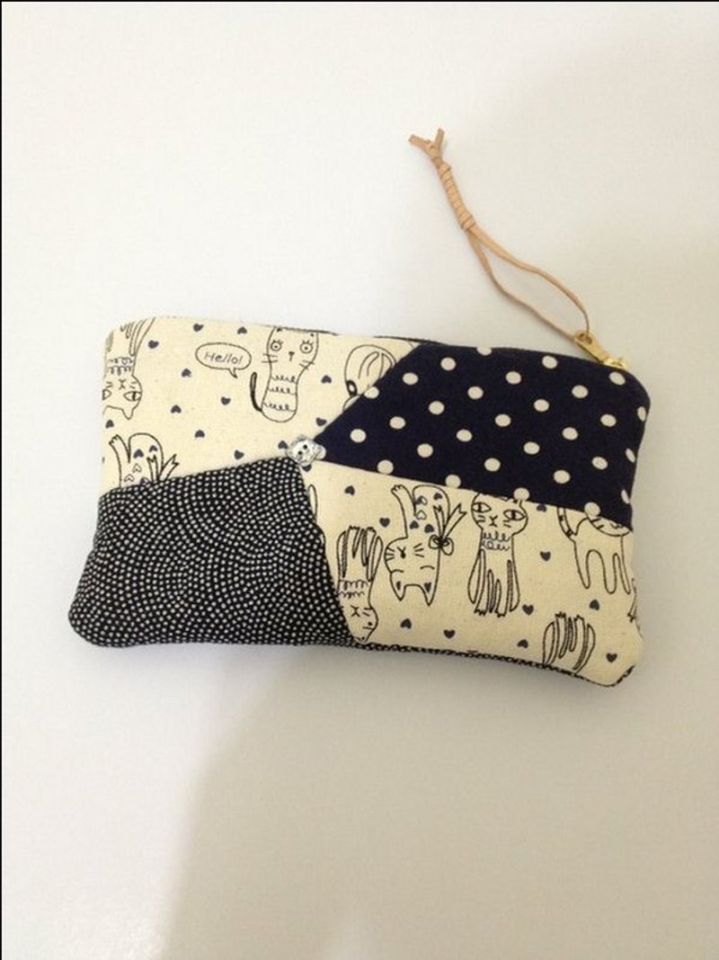 ‘my love house.猪头妈的店’可爱喵喵包系列-多功能化妆包.万用收纳包008D - 化妆包/杂物包 - 其他材质 蓝色