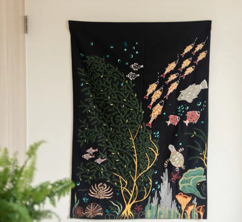 在海之下_热带 刺绣挂布/门帘 - 墙贴/壁贴 - 棉．麻 多色