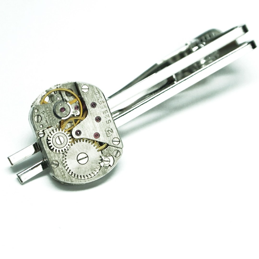 Steampunk蒸汽庞克风格 机芯方领带夹 - 领带/领带夹 - 其他金属 灰色