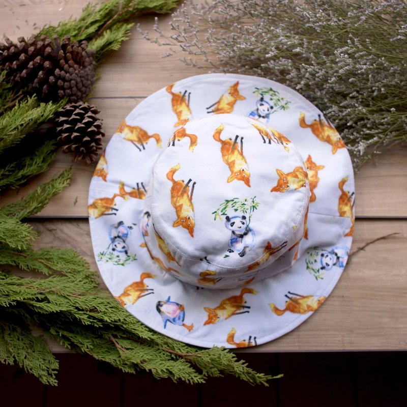 手写感动物们  渔夫帽 - 帽子 - 棉．麻 绿色