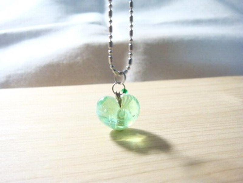 柚子林琉璃 - 项链 - 甜爱 - 嫩草绿 - 项链 - 玻璃 绿色