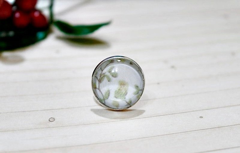 -绿色花卉-－时光宝石戒指－ - 戒指 - 压克力 绿色