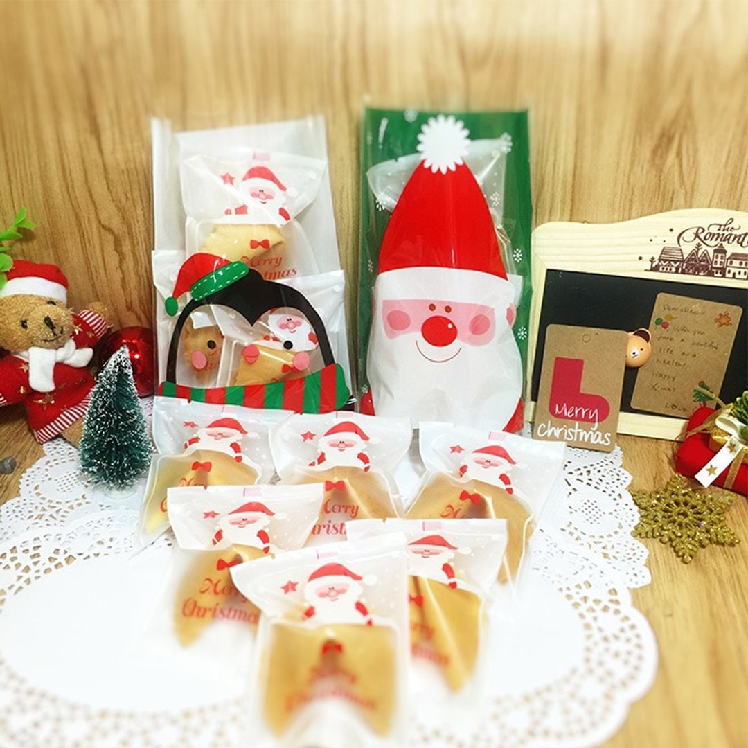 【天天幸运饼】( 免运费)交换礼物 圣诞礼物 幸运饼干 巧克力风味 Merry Christmas FORTUNE COOKIE - 蛋糕/甜点 - 新鲜食材 红色