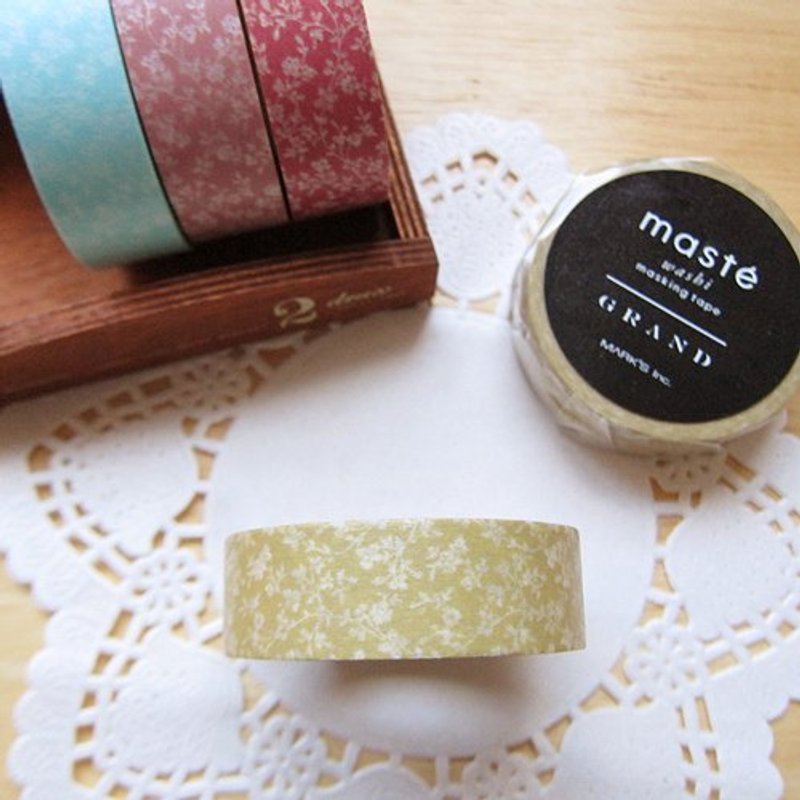 maste Masking Tape 和纸胶带【小碎花-土黄色 (MSG-MKT14-MD)】 - 纸胶带 - 纸 黄色