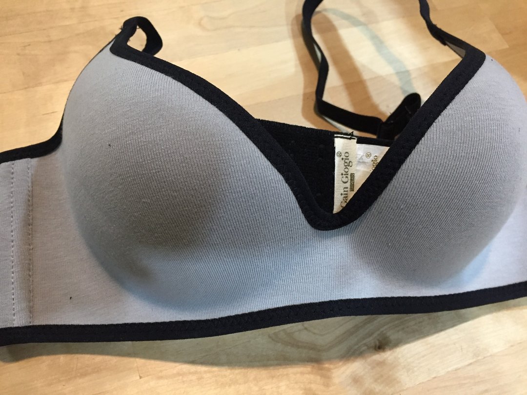 纯色的优雅Gain Giogio100%有机棉胸罩内衣 - 女士内衣裤 - 棉 黑色