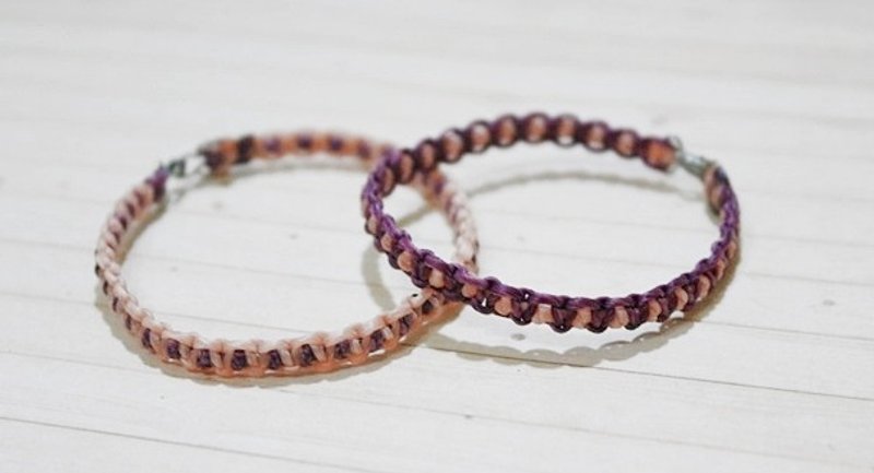 泰国蚕丝蜡线素款<包覆彼此> (一对) //可以自选颜色// #情人节礼 - 手链/手环 - 蜡 多色