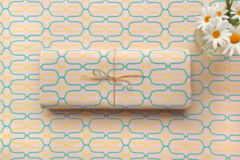 布匹-铁花窗2号/粉底淡绿(250g) - 其他 - 其他材质 粉红色