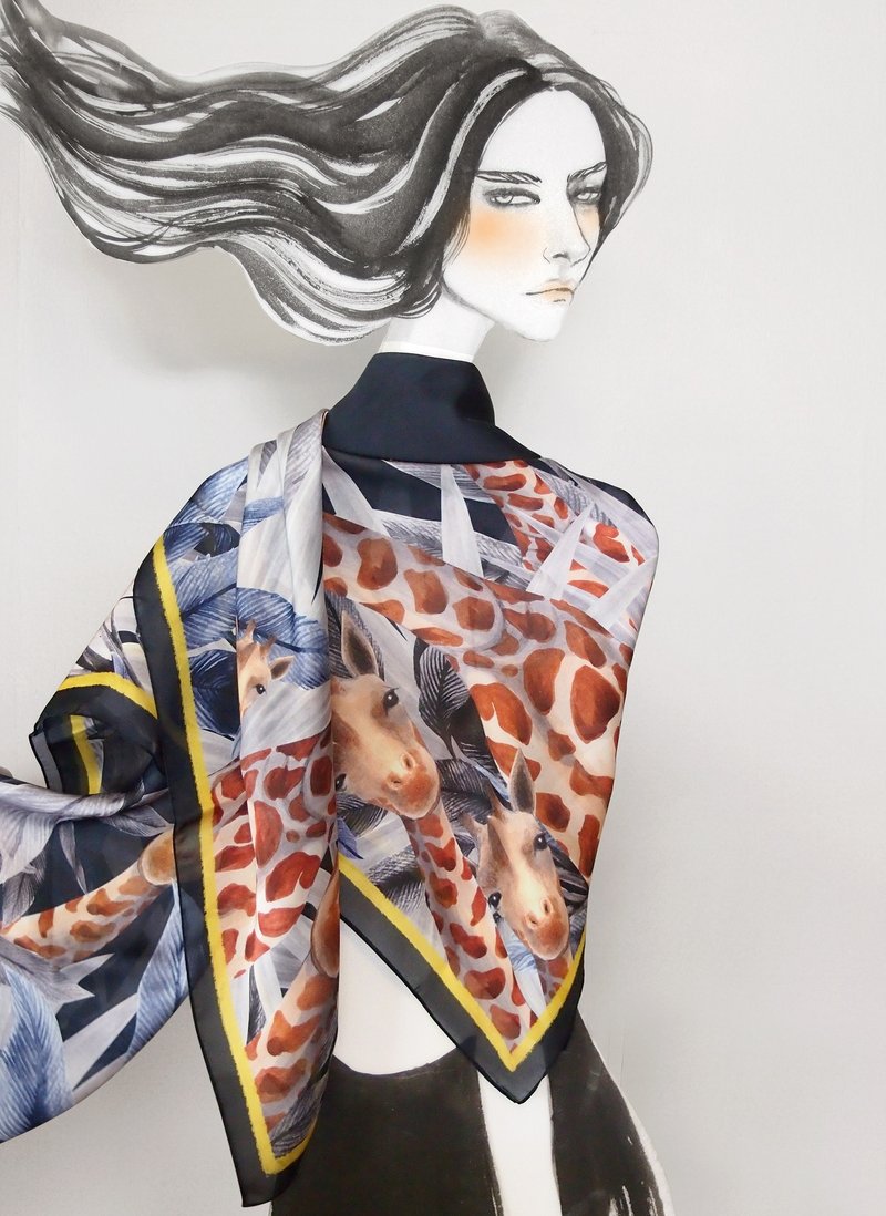 Me&A Cup of Hot Chocolate/ The Giraffe 眺望 - 丝巾 - 其他材质 多色