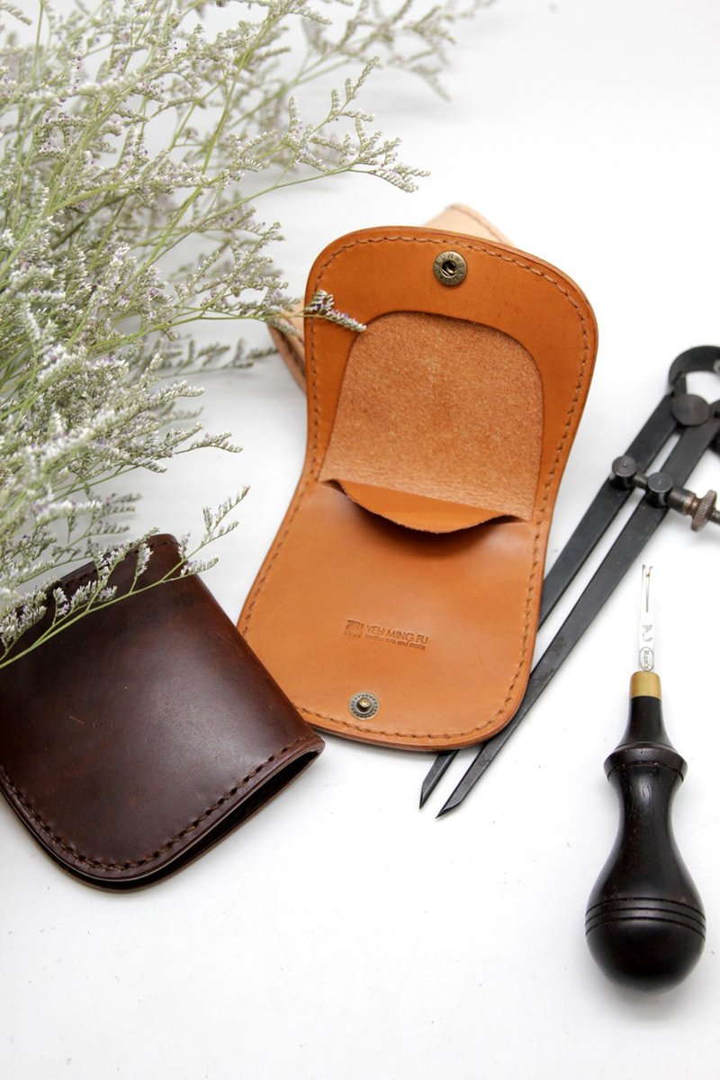 木质调全手工缝制马蹄形零钱包 - 零钱包 - 真皮 多色