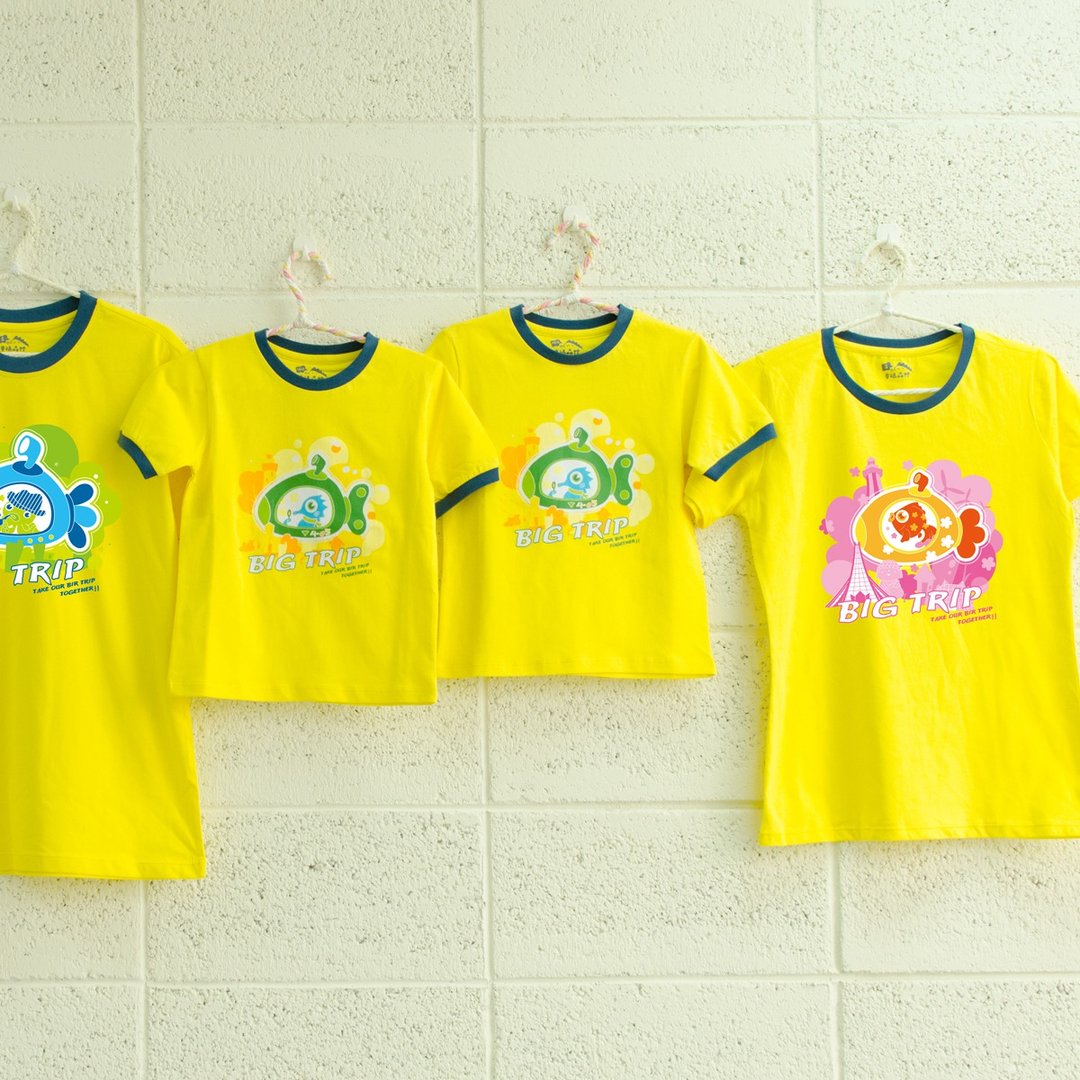 出清品【潜水艇大冒险】亲子装/童装/短袖T-shirt - 其他 - 棉 黄色