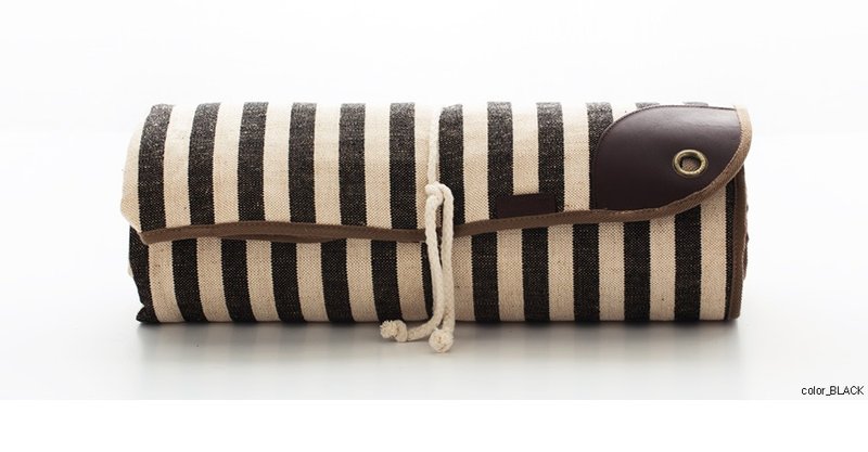 A.NATIVE 户外露营野餐垫 / 地垫/条纹黑 - 野餐垫 - 防水材质 黑色