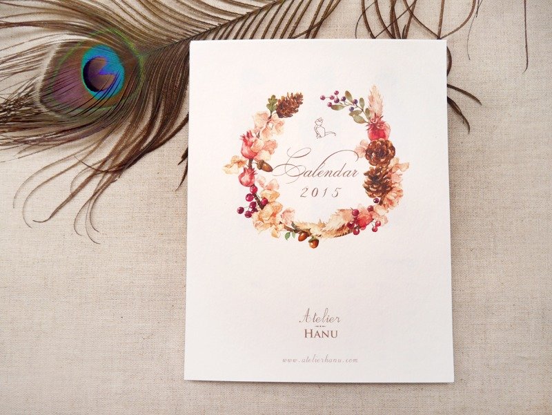 {Atelier Hanu} 2015 水彩插画年历 月历 - 年历/台历 - 纸 白色