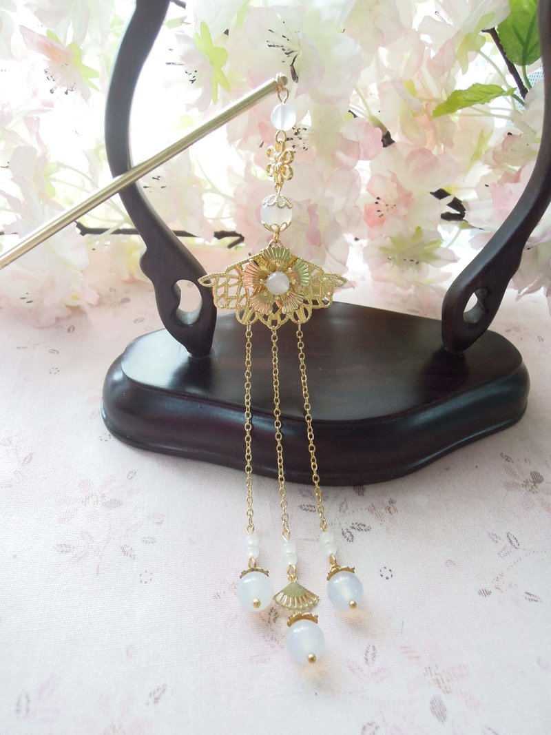 《拢云阁－华宫宴简版》 古典中国风步摇 - 发饰 - 其他金属 