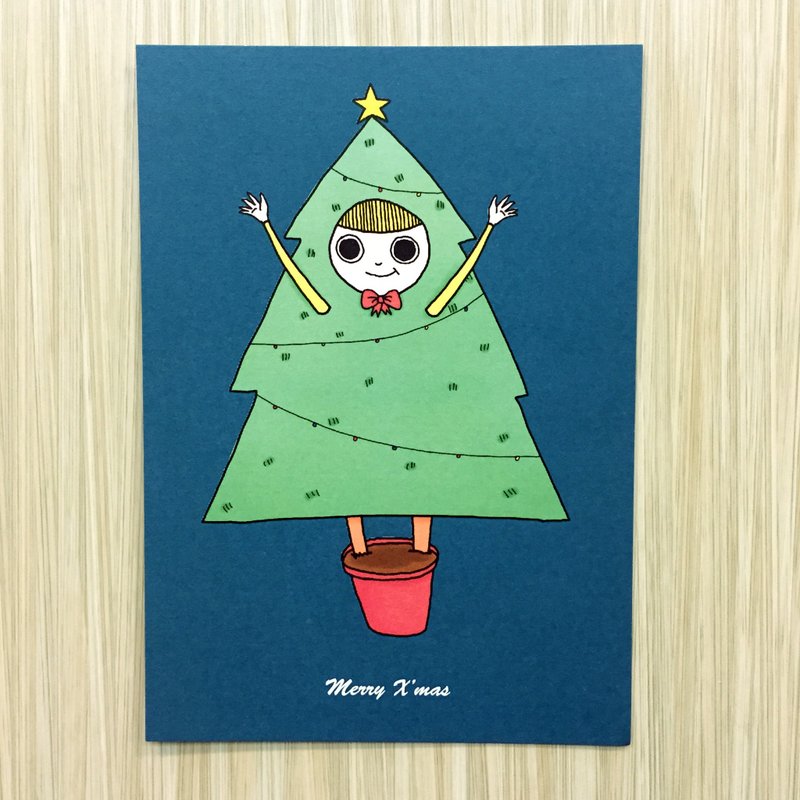 我是圣诞树 - 卡片/明信片 - 纸 绿色