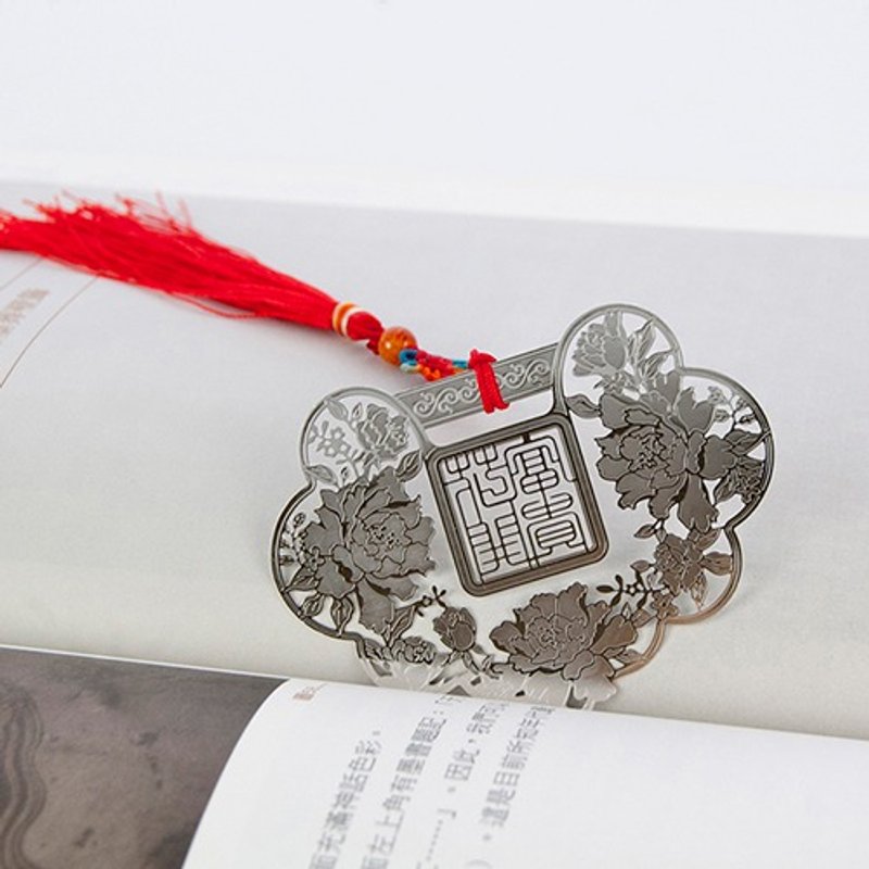 富贵花开 金属书签 - 书签 - 其他金属 灰色