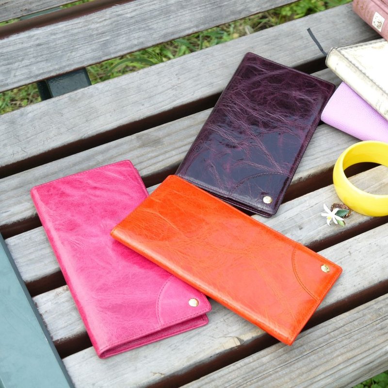 日本制【GLOSSY 16张信用卡夹】革职人 意大利绵羊皮 长夹 长银包 - 皮夹/钱包 - 真皮 咖啡色