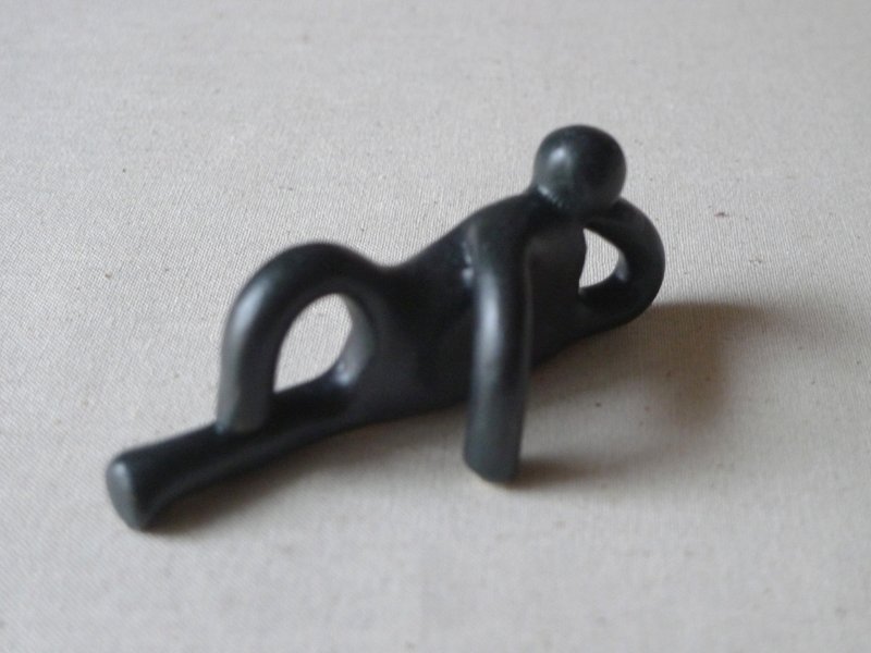 Sloth chopstick rest (C-type / black) - 餐刀/叉/匙组合 - 其他材质 黑色