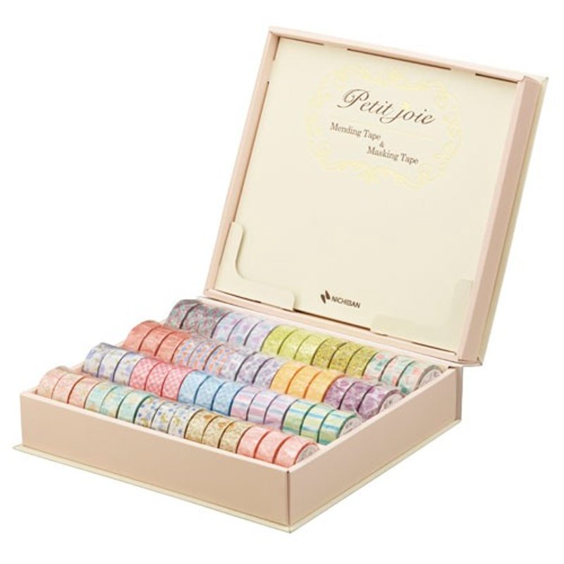 NICHIBAN Petit Joie Mending+Masking 礼盒组(60入) - 纸胶带 - 纸 多色