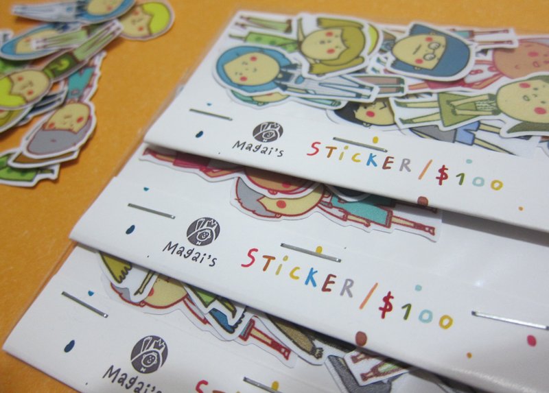 小人物 / 小贴纸 / Magai's sticker - 贴纸 - 纸 多色