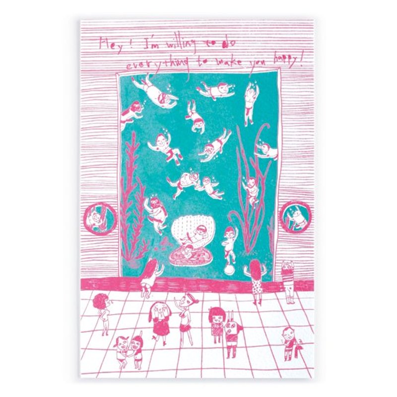 只要你开心就好／明信片 - 卡片/明信片 - 纸 粉红色