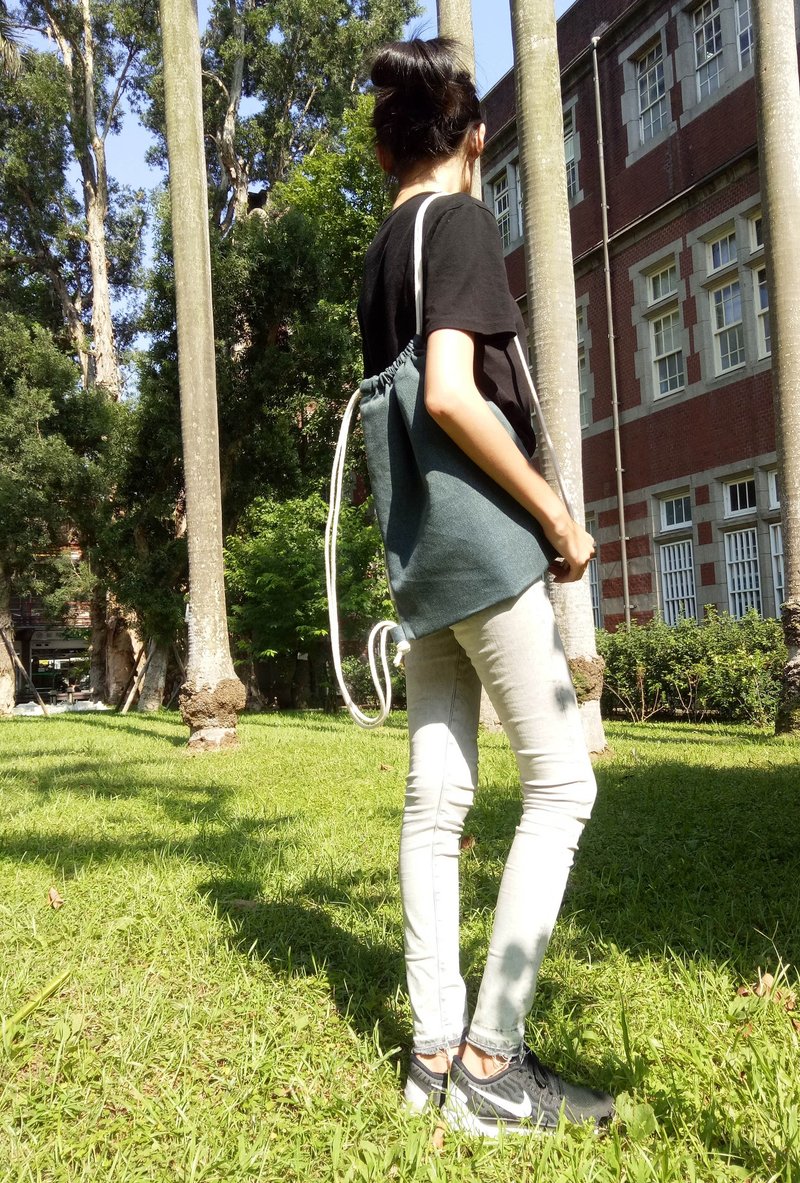 牛仔很忙 束口袋 - 束口袋双肩包 - 其他材质 蓝色