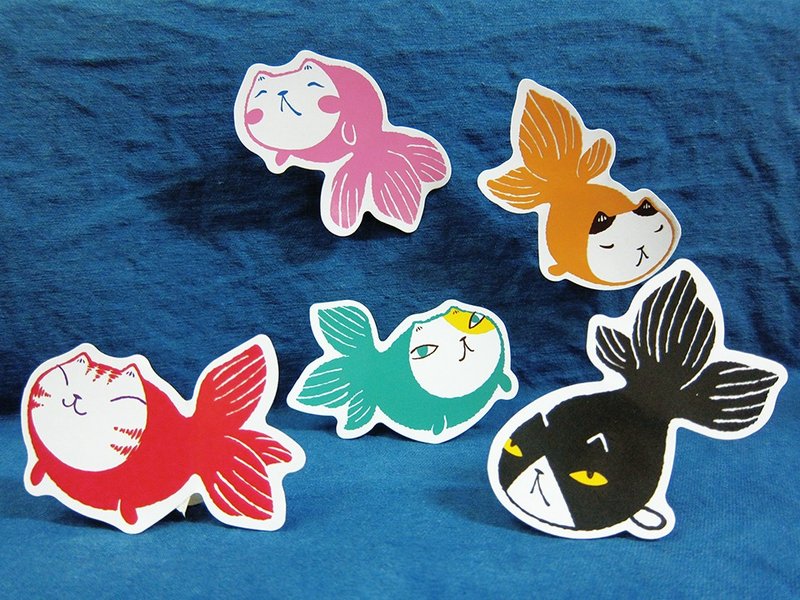 金鱼喵-贴纸 - 贴纸 - 纸 红色