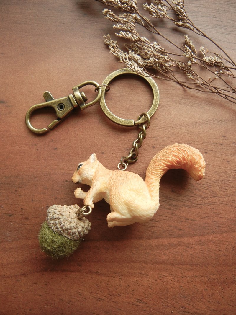 *coucoubird*偷吃橡果的小松鼠-棕 - 钥匙链/钥匙包 - 塑料 咖啡色