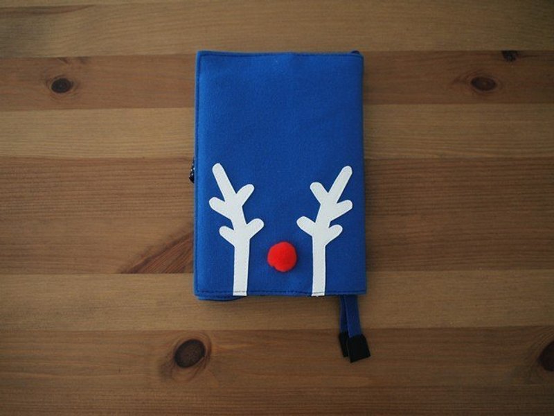 hairmo。大鼻麋鹿布书衣/套-宝蓝(妈妈手册也可使用) - 笔记本/手帐 - 其他材质 蓝色