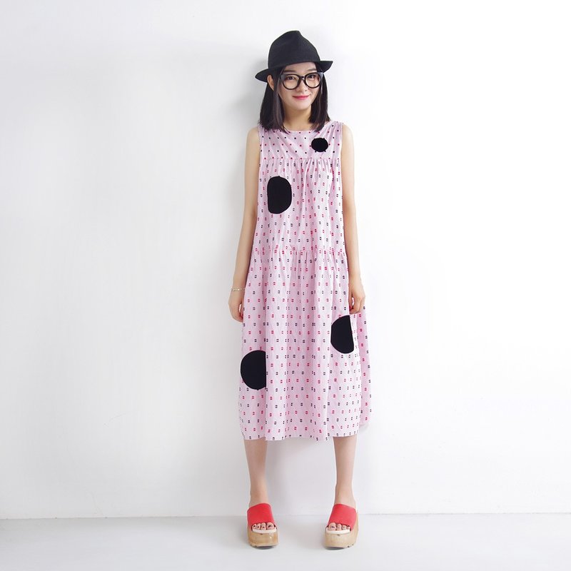 金小头红色条纹洋装 连身裙 - imakokoni - 洋装/连衣裙 - 纸 粉红色