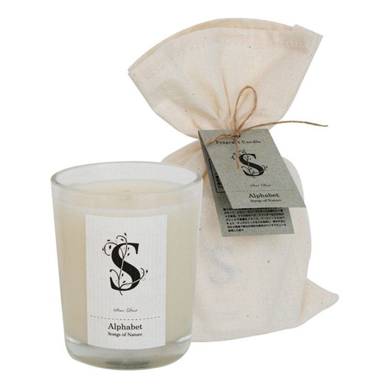 日本 Art Lab - 100%大豆小蜡烛 – 字母 S 点点星尘 - 蜡烛/烛台 - 植物．花 白色